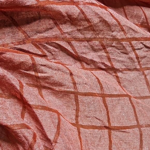 RVCA Brick Red Window Pane Lightweight Blanket Scarf - Picture 2 of 3